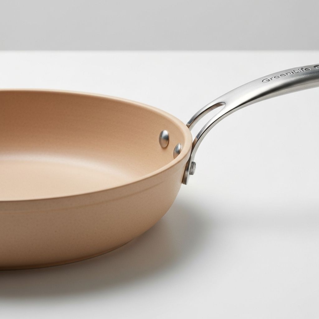 GreenLife Artisan collection ceramic non-stick pan with riveted stainless steel handle